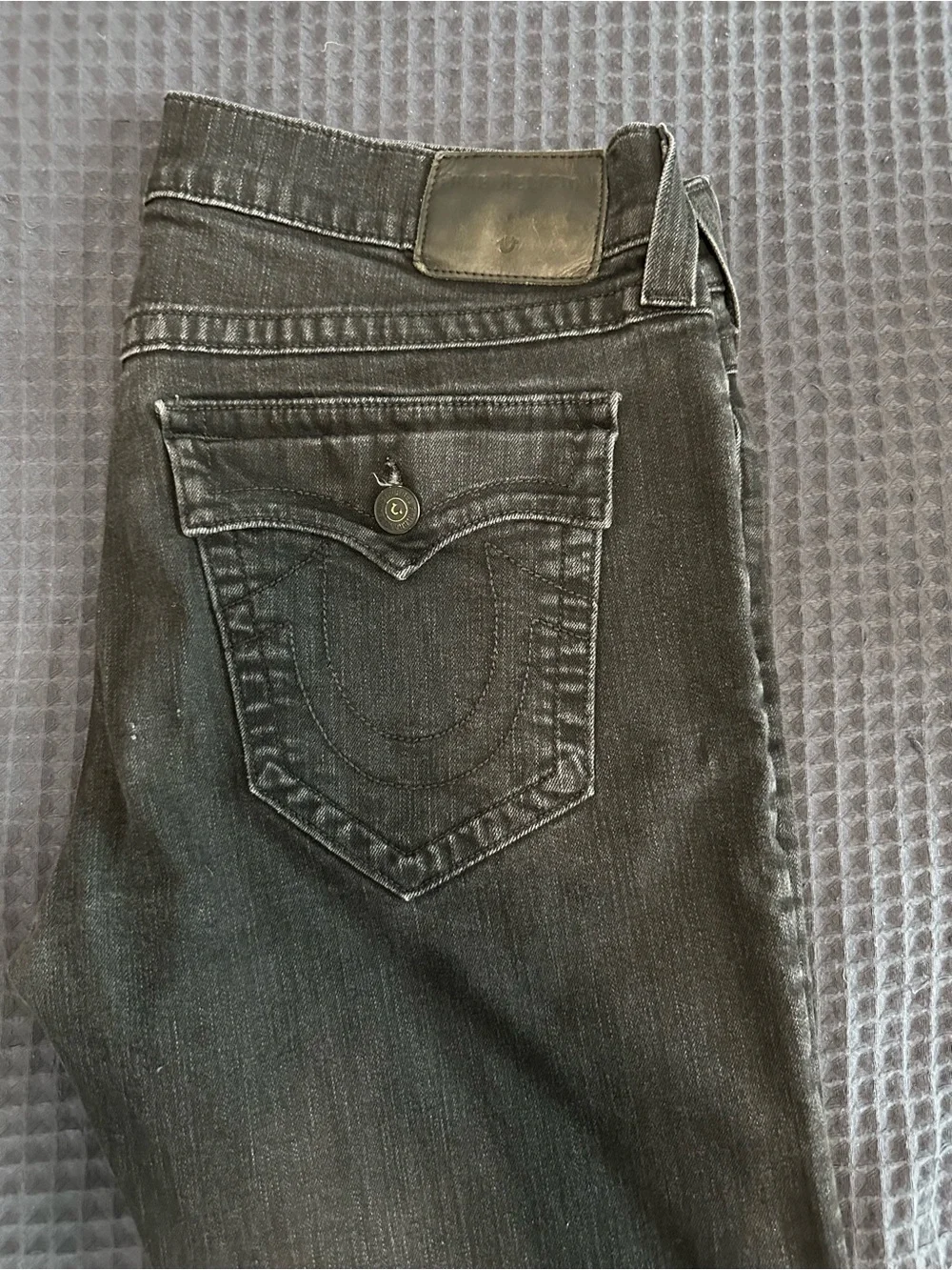 True Religion Men’s Charcoal Black Straight Leg Jeans